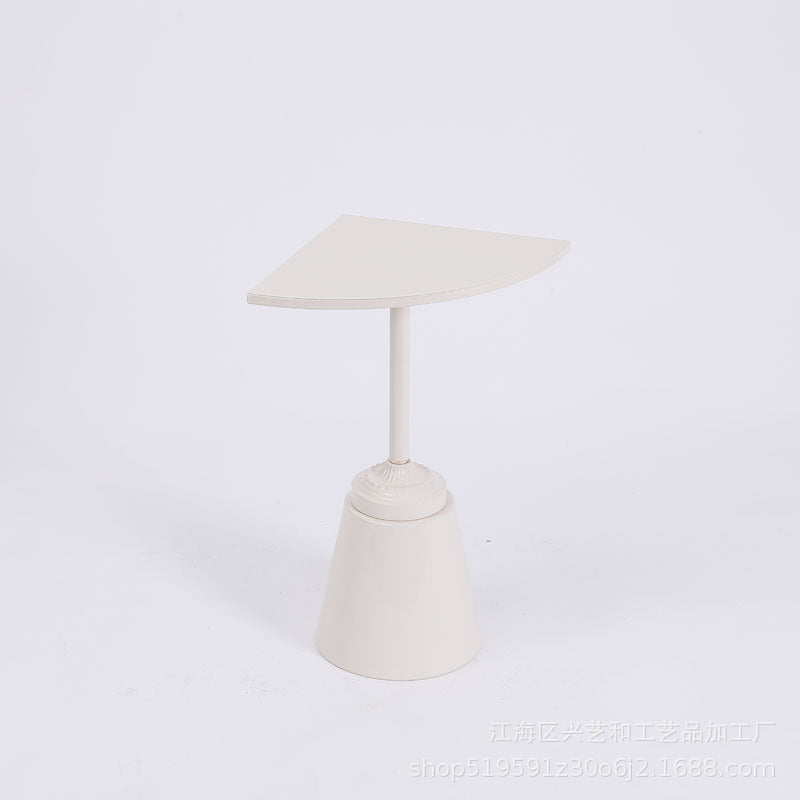 Minimalist Steel Triangular Fan-Shaped End Table
