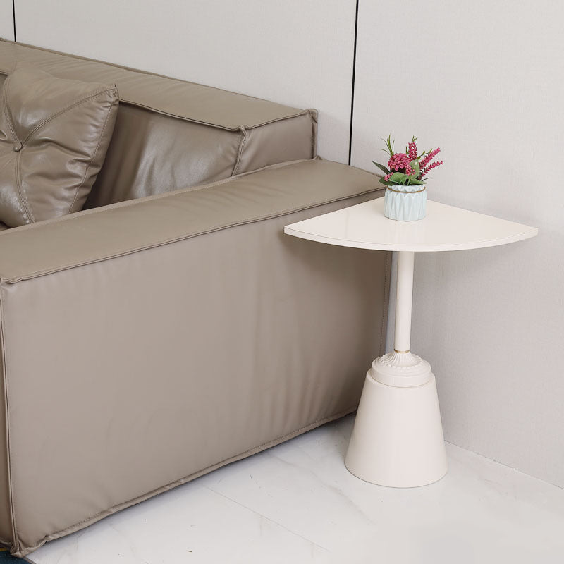 Minimalist Steel Triangular Fan-Shaped End Table