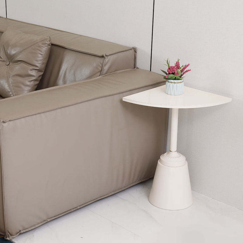 Minimalist Steel Triangular Fan-Shaped End Table