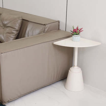 Minimalist Steel Triangular Fan-Shaped End Table