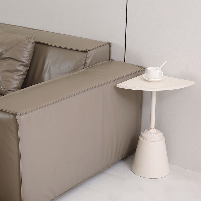 Minimalist Steel Triangular Fan-Shaped End Table