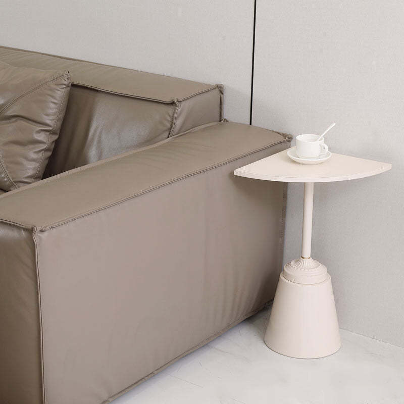 Minimalist Steel Triangular Fan-Shaped End Table