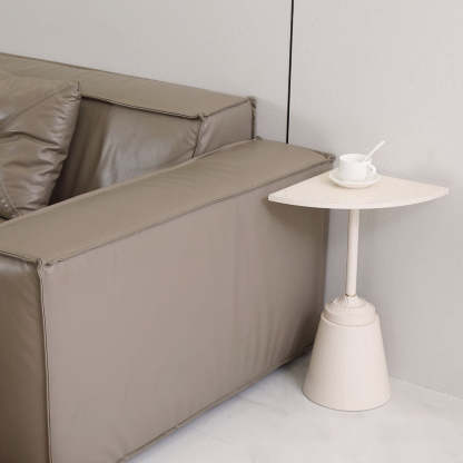 Minimalist Steel Triangular Fan-Shaped End Table