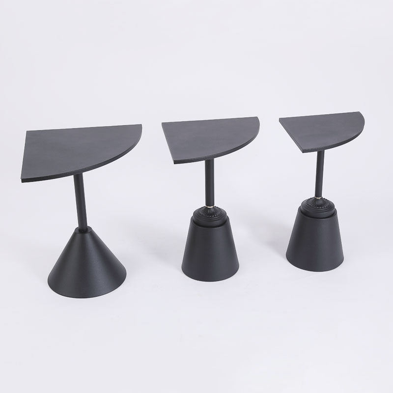 Minimalist Steel Triangular Fan-Shaped End Table