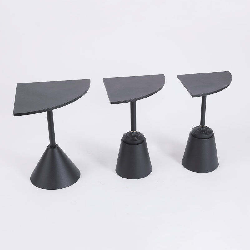 Minimalist Steel Triangular Fan-Shaped End Table