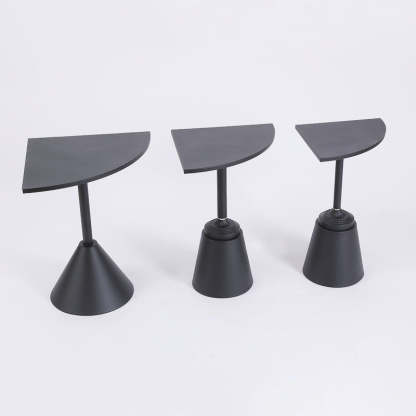 Minimalist Steel Triangular Fan-Shaped End Table