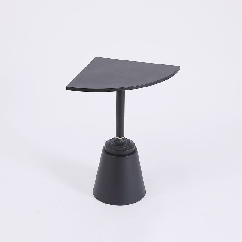 Minimalist Steel Triangular Fan-Shaped End Table