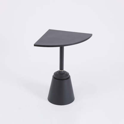 Minimalist Steel Triangular Fan-Shaped End Table