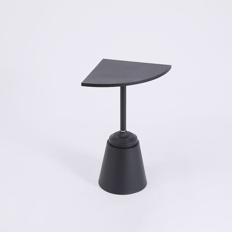 Minimalist Steel Triangular Fan-Shaped End Table