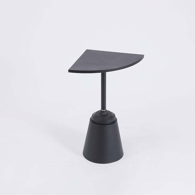 Minimalist Steel Triangular Fan-Shaped End Table
