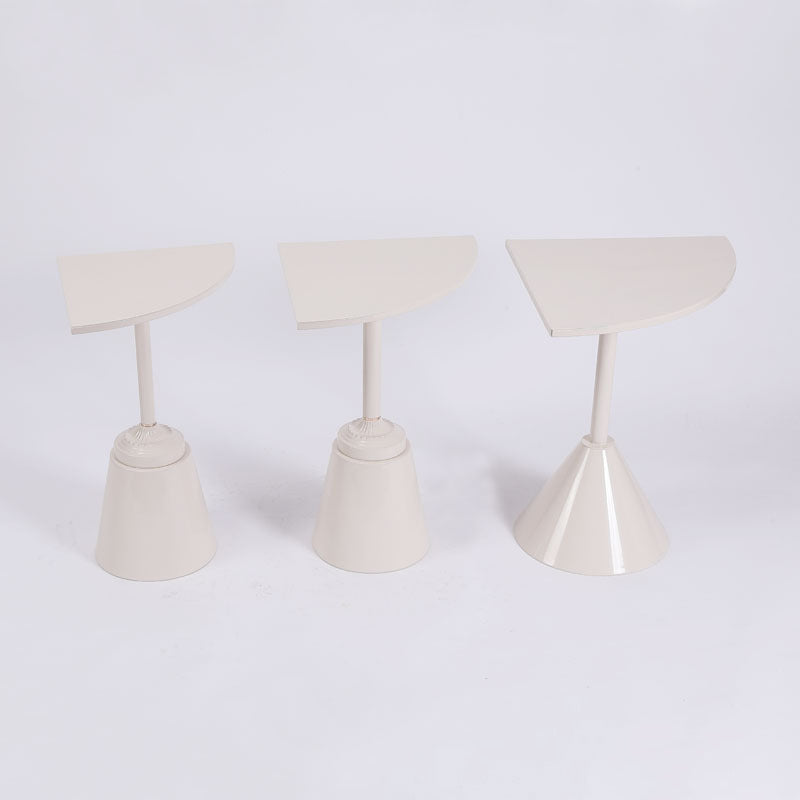 Minimalist Steel Triangular Fan-Shaped End Table