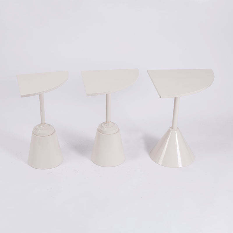 Minimalist Steel Triangular Fan-Shaped End Table