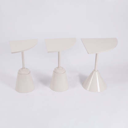 Minimalist Steel Triangular Fan-Shaped End Table