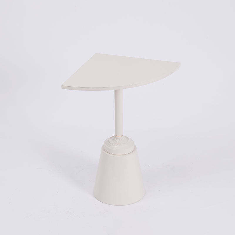 Minimalist Steel Triangular Fan-Shaped End Table