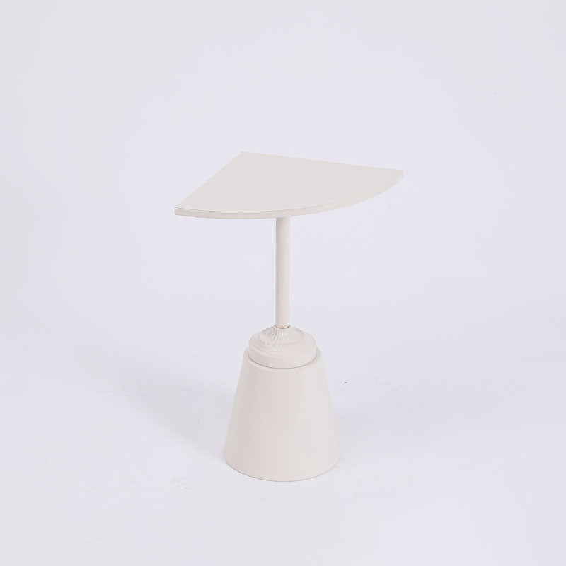 Minimalist Steel Triangular Fan-Shaped End Table