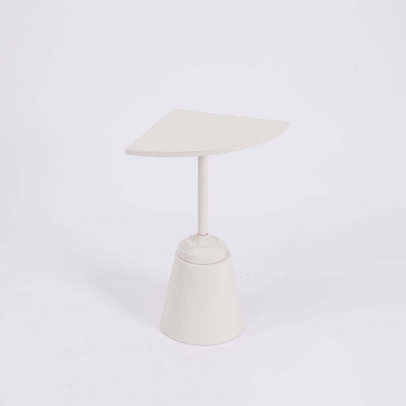 Minimalist Steel Triangular Fan-Shaped End Table