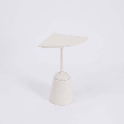 Minimalist Steel Triangular Fan-Shaped End Table