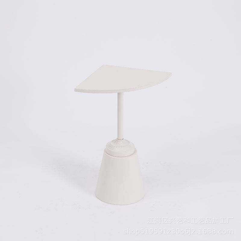 Minimalist Steel Triangular Fan-Shaped End Table
