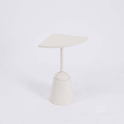 Minimalist Steel Triangular Fan-Shaped End Table
