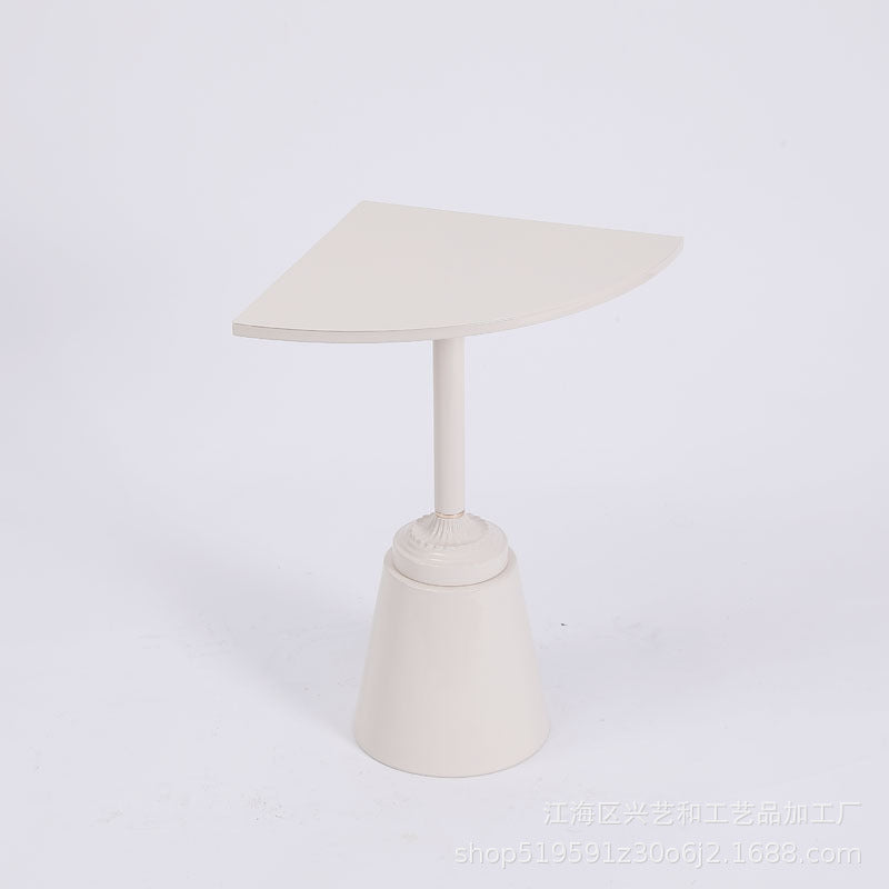 Minimalist Steel Triangular Fan-Shaped End Table