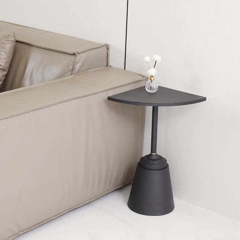 Minimalist Steel Triangular Fan-Shaped End Table