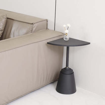 Minimalist Steel Triangular Fan-Shaped End Table
