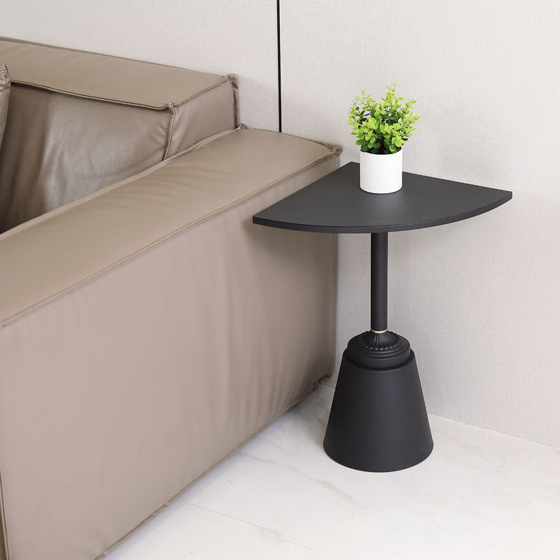Minimalist Steel Triangular Fan-Shaped End Table