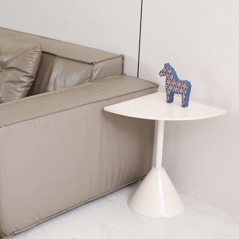 Minimalist Steel Triangular Fan-Shaped End Table
