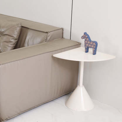 Minimalist Steel Triangular Fan-Shaped End Table