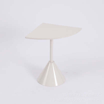 Minimalist Steel Triangular Fan-Shaped End Table