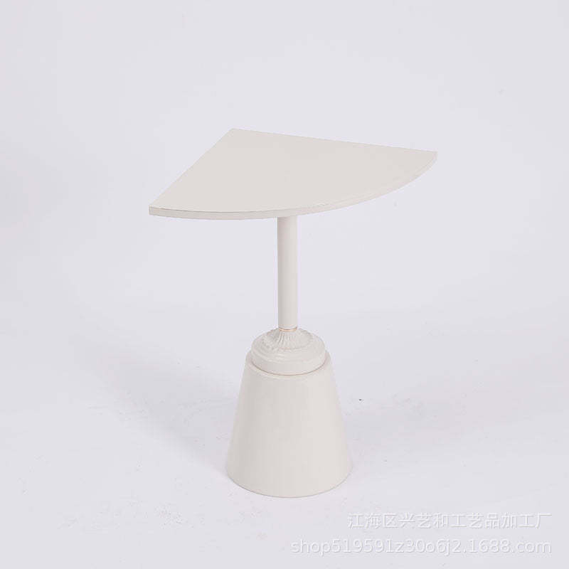 Minimalist Steel Triangular Fan-Shaped End Table