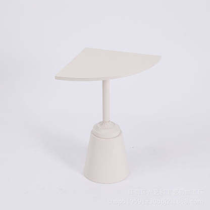Minimalist Steel Triangular Fan-Shaped End Table