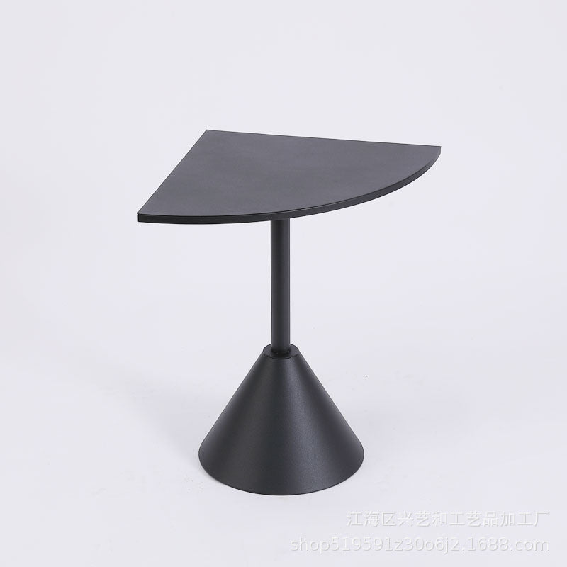 Minimalist Steel Triangular Fan-Shaped End Table