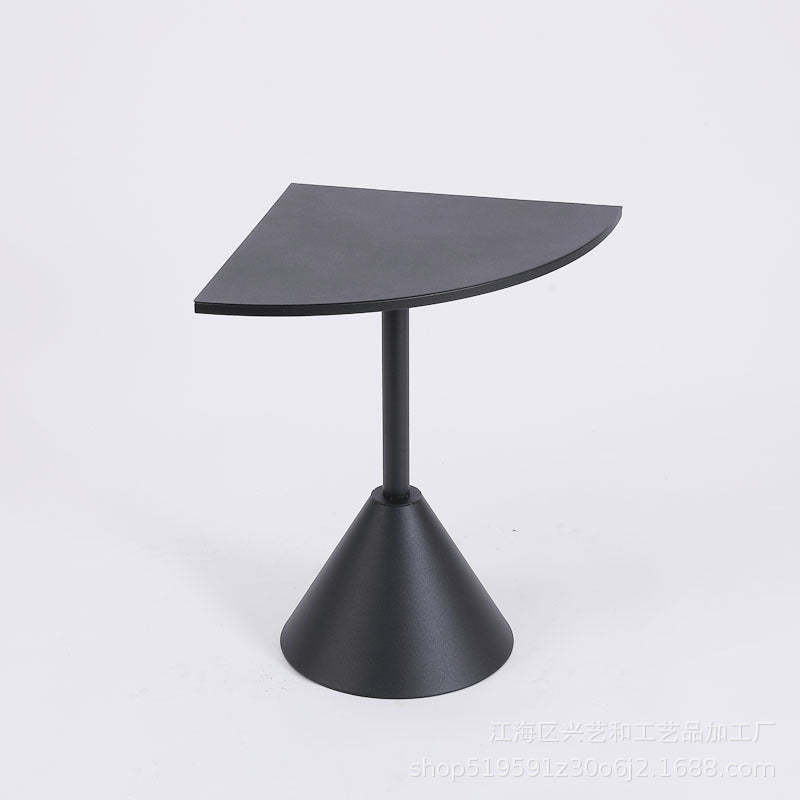 Minimalist Steel Triangular Fan-Shaped End Table