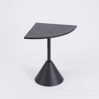 Minimalist Steel Triangular Fan-Shaped End Table
