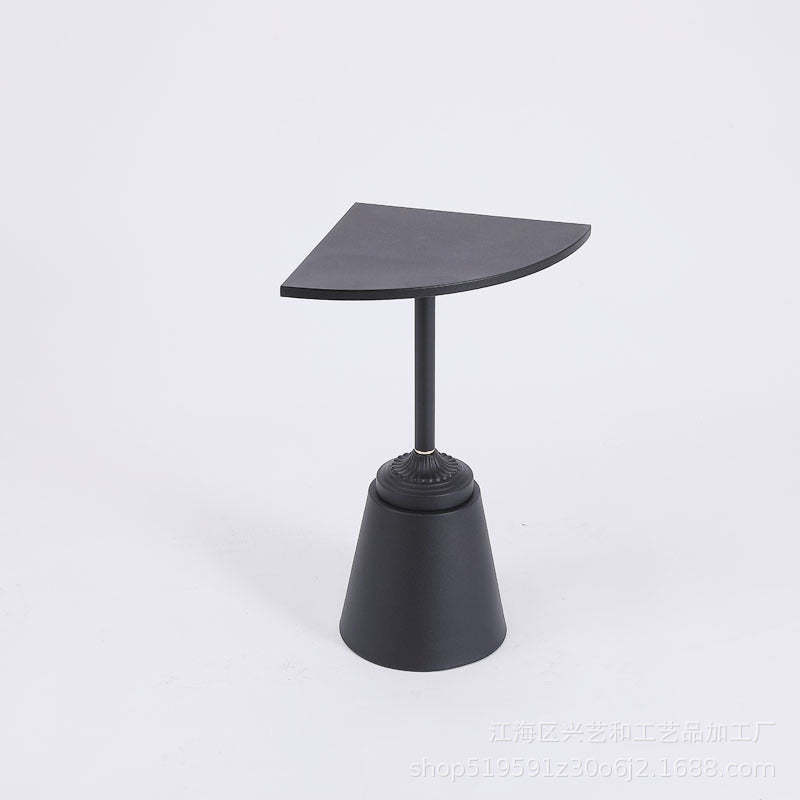 Minimalist Steel Triangular Fan-Shaped End Table