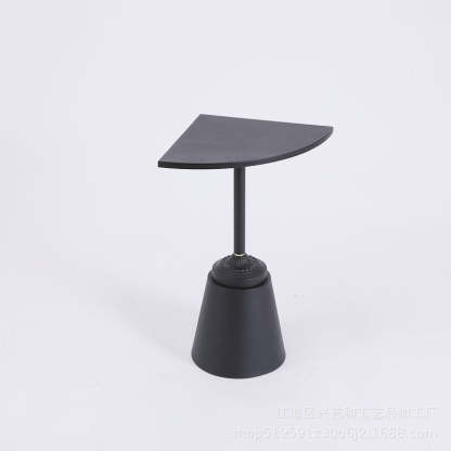 Minimalist Steel Triangular Fan-Shaped End Table