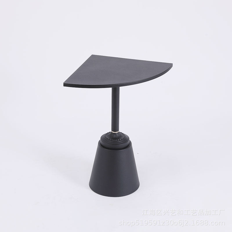 Minimalist Steel Triangular Fan-Shaped End Table