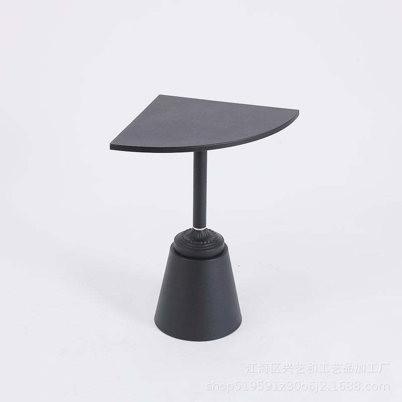 Minimalist Steel Triangular Fan-Shaped End Table