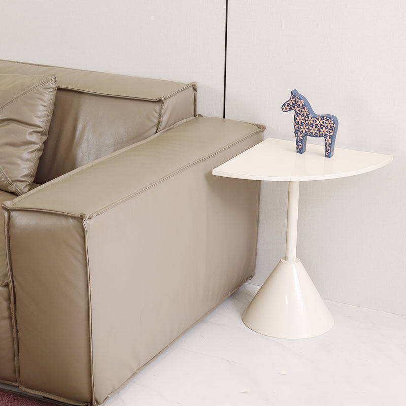 Minimalist Steel Triangular Fan-Shaped End Table