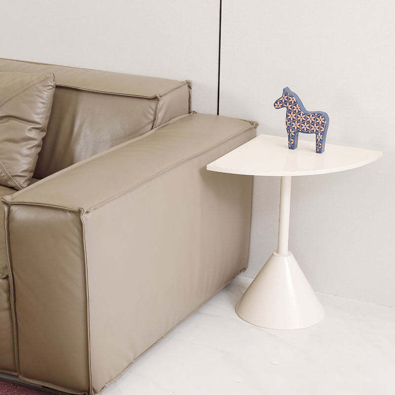 Minimalist Steel Triangular Fan-Shaped End Table