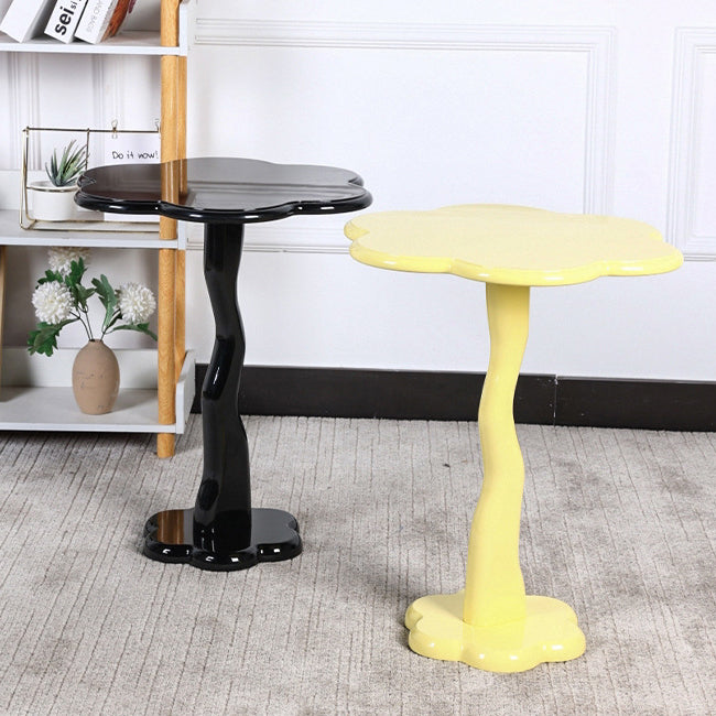 Minimalist Steel Flower-Shaped Coffee Table — Black
