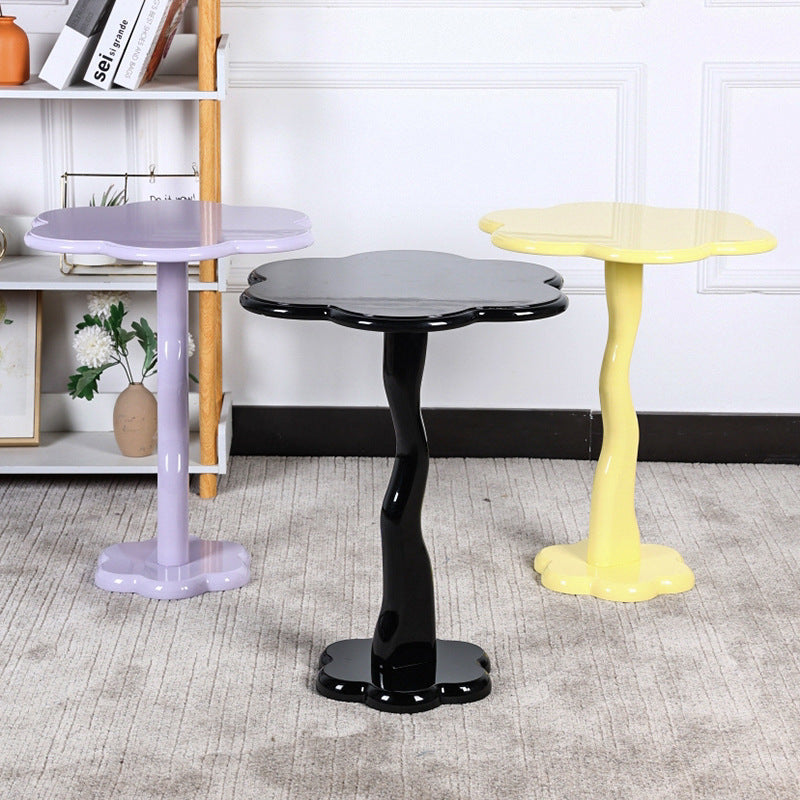 Minimalist Steel Flower-Shaped Coffee Table — Yellow