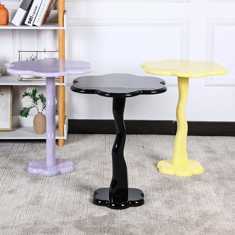Minimalist Steel Flower-Shaped Coffee Table — Yellow