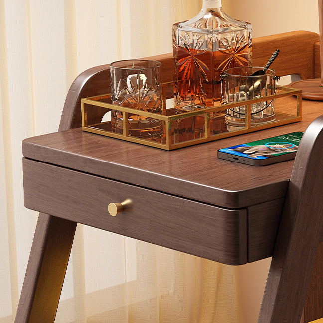 Minimalist Solid Wood 2-Tier Side Table