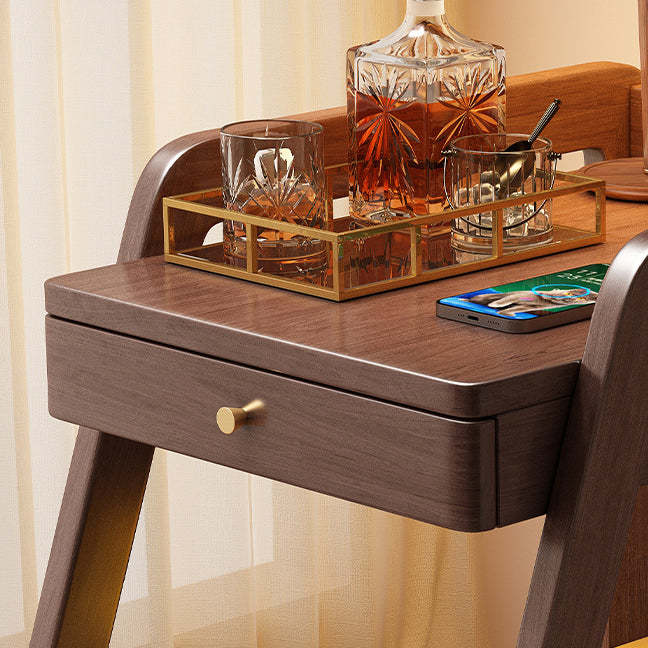 Minimalist Solid Wood 2-Tier Side Table