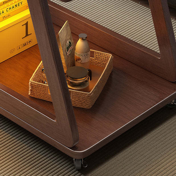 Minimalist Solid Wood 2-Tier Side Table
