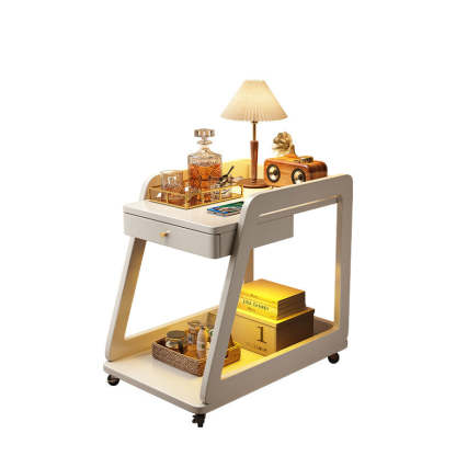 Minimalist Solid Wood 2-Tier Side Table