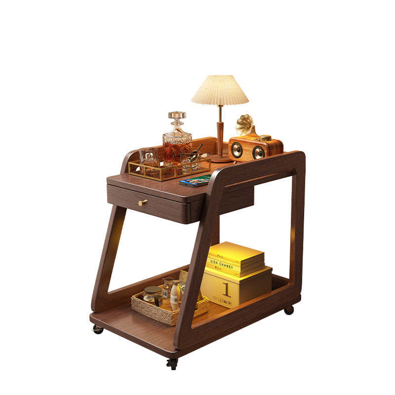 Minimalist Solid Wood 2-Tier Side Table