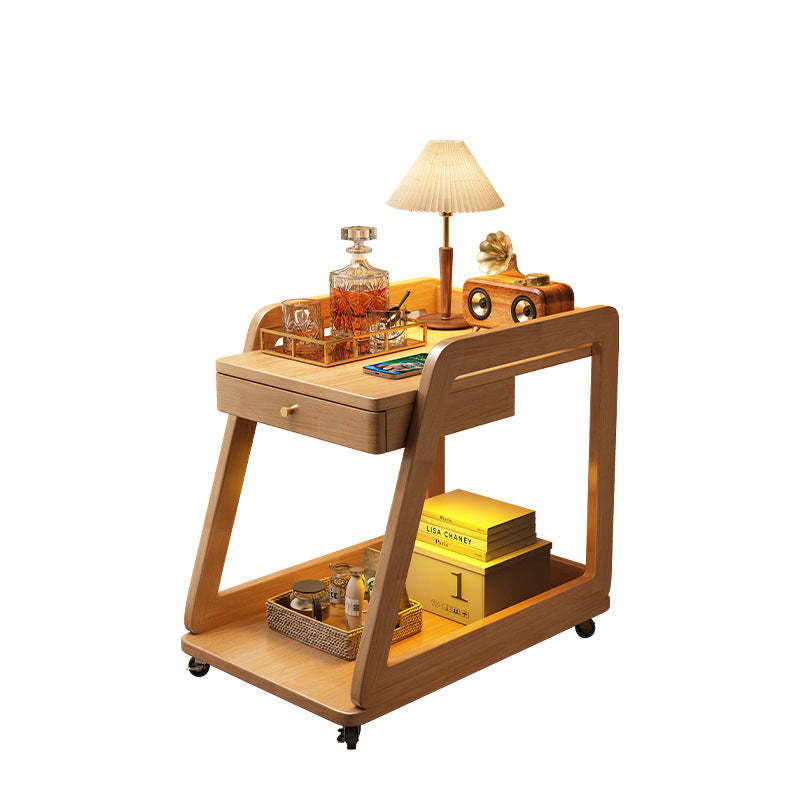 Minimalist Solid Wood 2-Tier Side Table